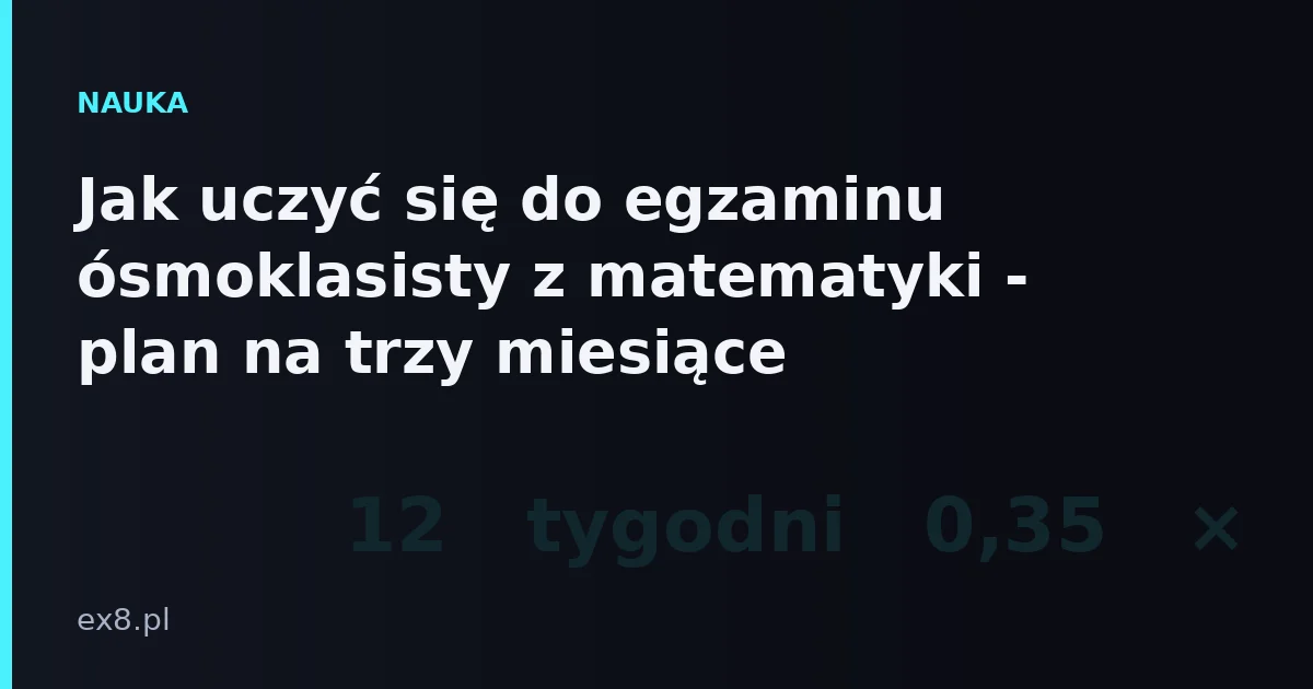 Plan nauki do egzaminu ósmoklasisty z matematyki