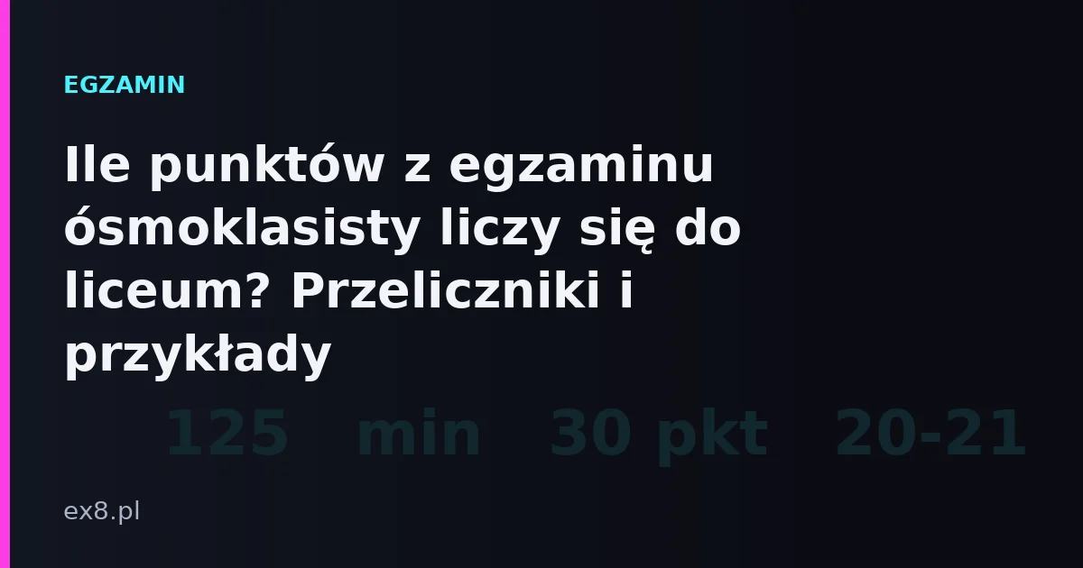 Przeliczanie wyniku egzaminu ósmoklasisty na punkty rekrutacyjne